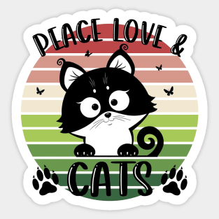 Love, Peace and Cats Sticker